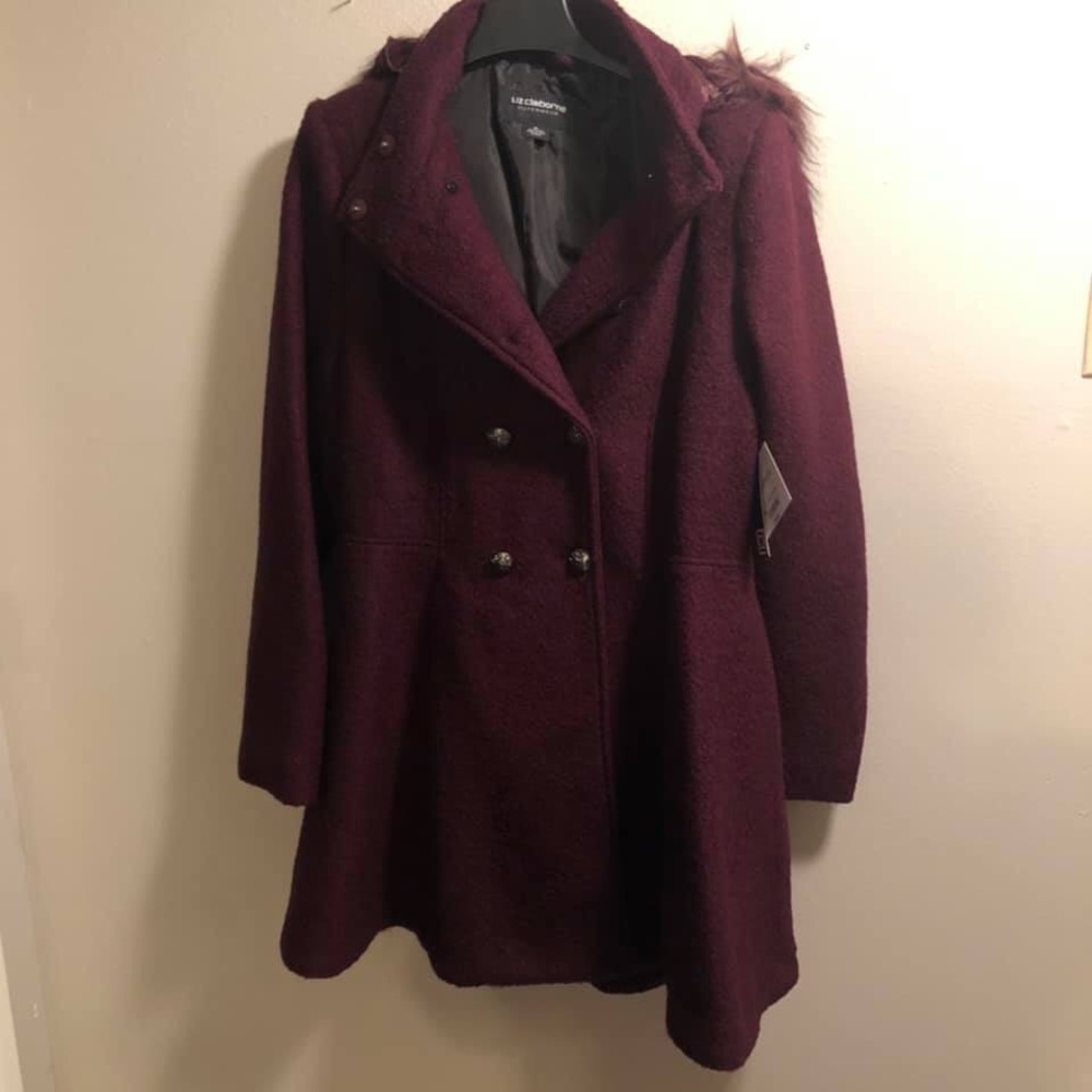 Liz Claiborne Hooded Pea Coat